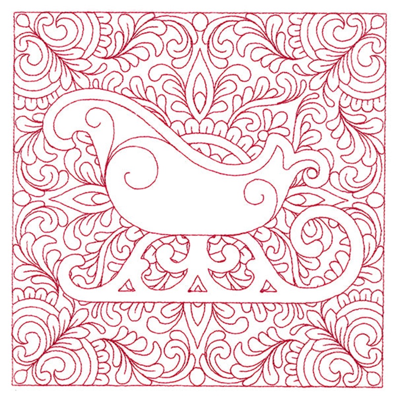 Christmas Charms Quilting Square – Sleigh (Double Run)