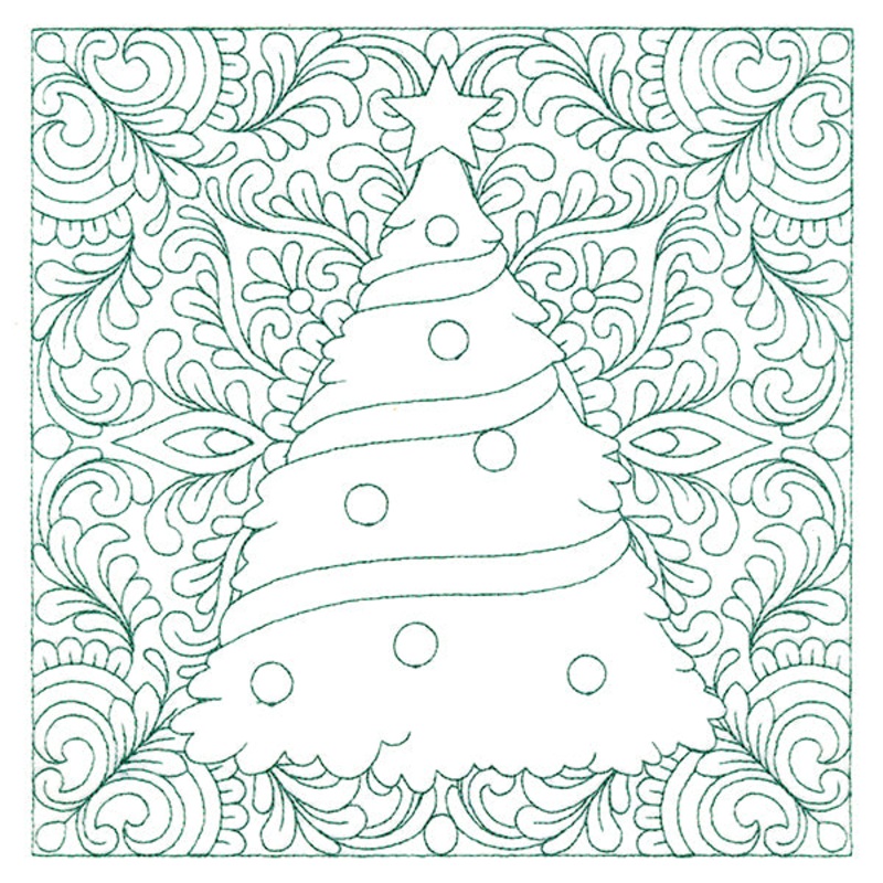 Christmas Charms Quilting Square – Tree (Double Run)