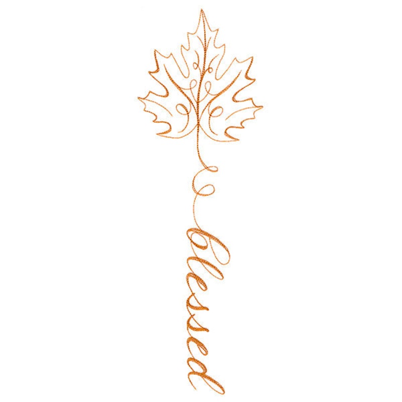 Fall Leaves Calligraphy – Blessed