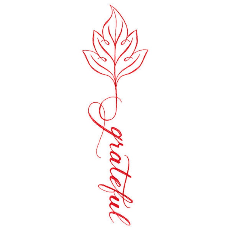 Fall Leaves Calligraphy – Grateful