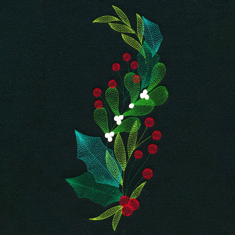 Festive Holly and Berries Spray
