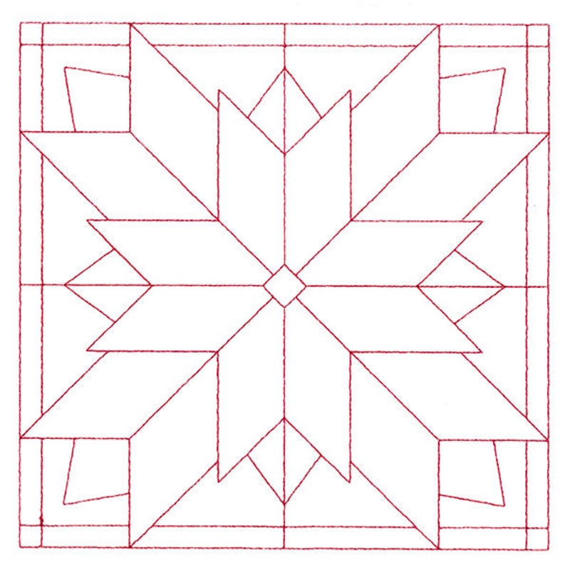 Cozy Christmas Quilting Square – Poinsettia (Double Run)