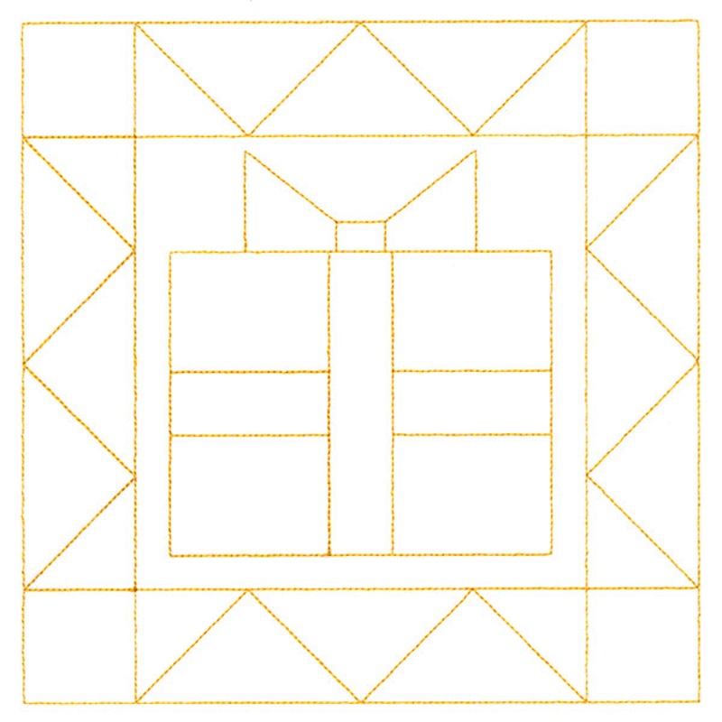 Cozy Christmas Quilting Square – Present (Double Run)