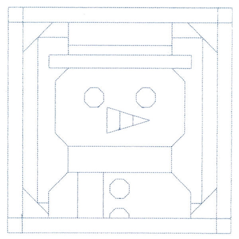 Cozy Christmas Quilting Square – Snowman (Double Run)