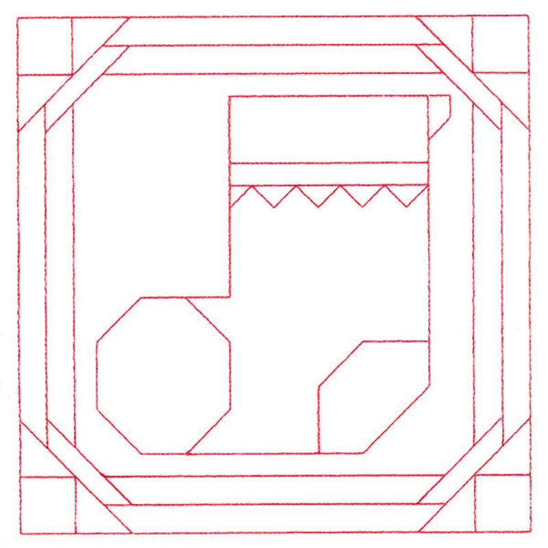 Cozy Christmas Quilting Square – Stocking (Double Run)