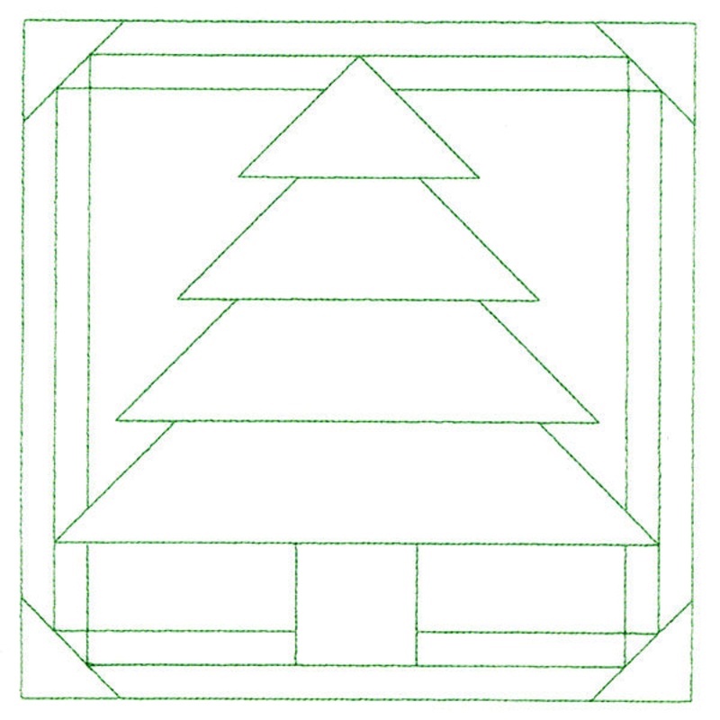 Cozy Christmas Quilting Square – Tree (Double Run)
