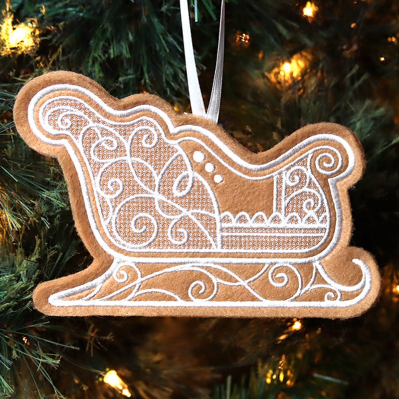Deluxe Gingerbread Cookie – Sleigh (In-the-Hoop)