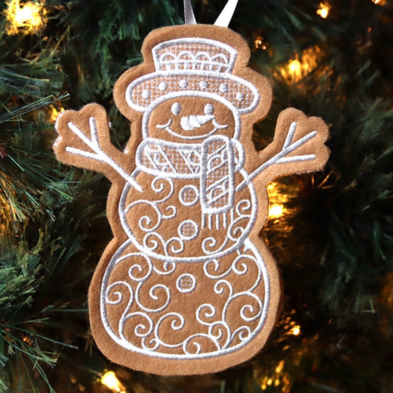 Deluxe Gingerbread Cookie – Snowman (In-the-Hoop)