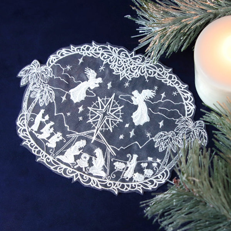 Divine Nativity Doily (Organza)