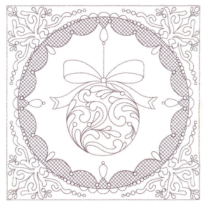Festive Elegance – Ornament (Trapunto)