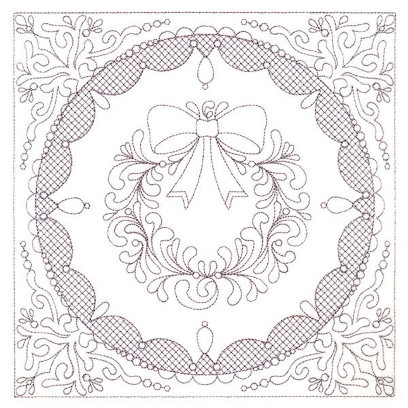 Festive Elegance – Wreath (Trapunto)
