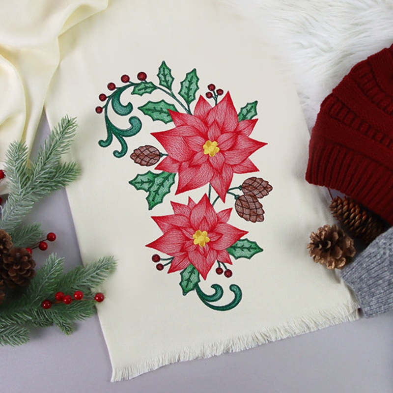 Festive Poinsettia Bouquet|9.57″ x 6.84″ / 243.08mm x 173.74mm|7.8″ x 5.55″ / 198.08mm x 141.07mm|6.78″ x 4.83″ / 172.18mm x 122.68mm|All Sizes