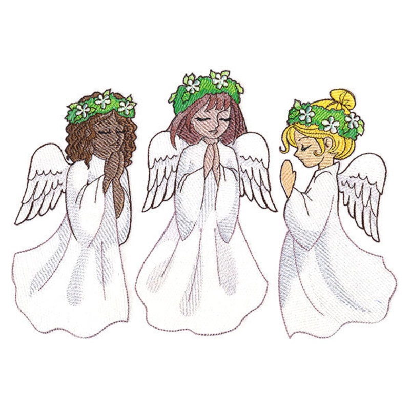 Sweet Angel Trio|6.85″ x 9.64″ / 173.99mm x 244.86mm|5.55″ x 7.81″ / 140.97mm x 198.39mm|4.86″ x 6.84″ / 123.38mm x 173.62mm|3.91″ x 5.51″ / 99.42mm x 139.93mm|All Sizes