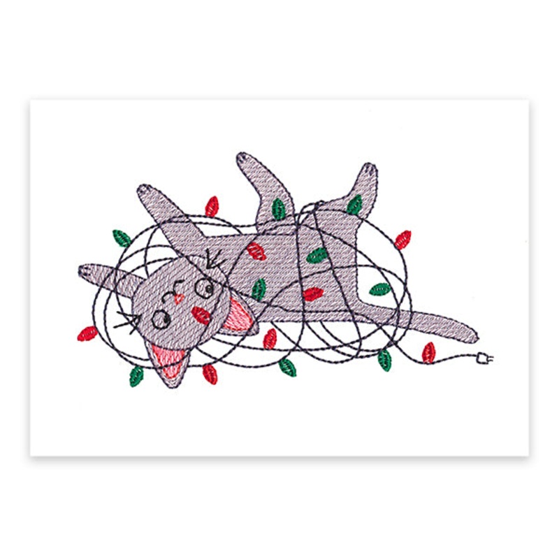 Tangled Up In Christmas Kitty (Cardstock)