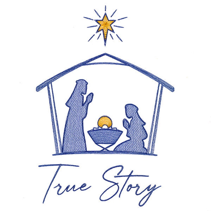 True Story Nativity|9.93″ x 6.85″ / 252.32mm x 173.98mm|8.48″ x 5.85″ / 215.5mm x 148.58mm|7.69″ x 5.3″ / 195.25mm x 134.61mm|6.85″ x 4.72″ / 173.95mm x 119.96mm|3.85″ x 2.65″ / 97.75mm x 67.42mm|All Sizes