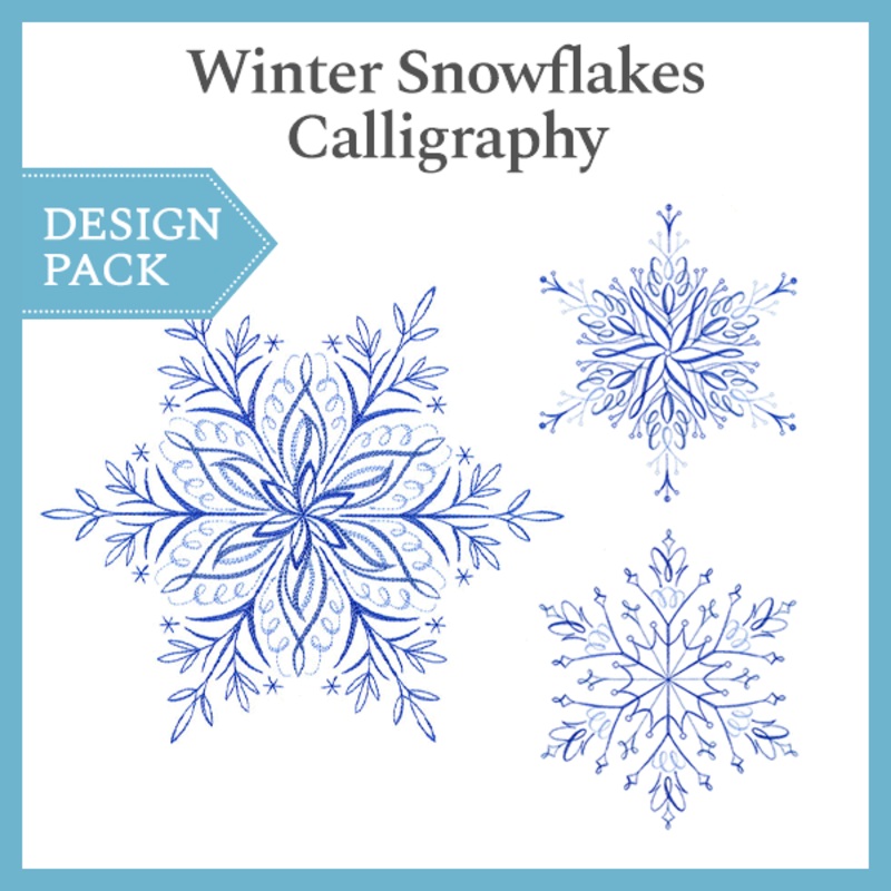 A Winter Snowflakes Calligraphy Design Pack