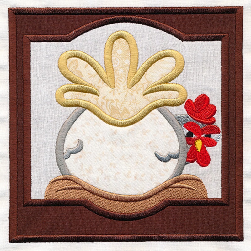 Crazy Coop Chicken Square – Gertrude (Quilt Block)