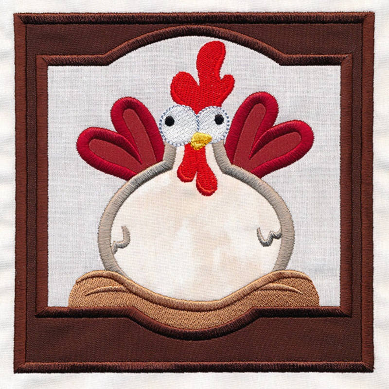 Crazy Coop Chicken Square – Henrietta (Quilt Block)