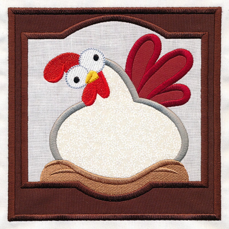 Crazy Coop Chicken Square – Janet (Quilt Block)