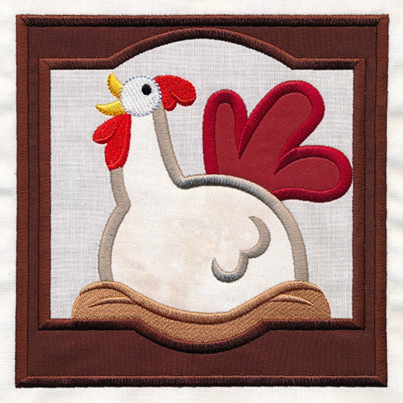 Crazy Coop Chicken Square – Sheila (Quilt Block)