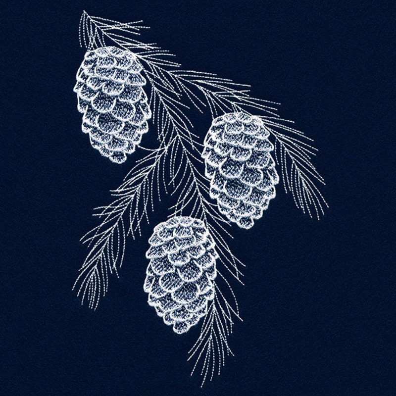 Frosted Pinecone Feature|10.01″ x 6.85″ / 254.25mm x 173.99mm|8.55″ x 5.85″ / 217.08mm x 148.59mm|7.74″ x 5.3″ / 196.67mm x 134.62mm|6.85″ x 4.69″ / 173.99mm x 119.1mm|All Sizes