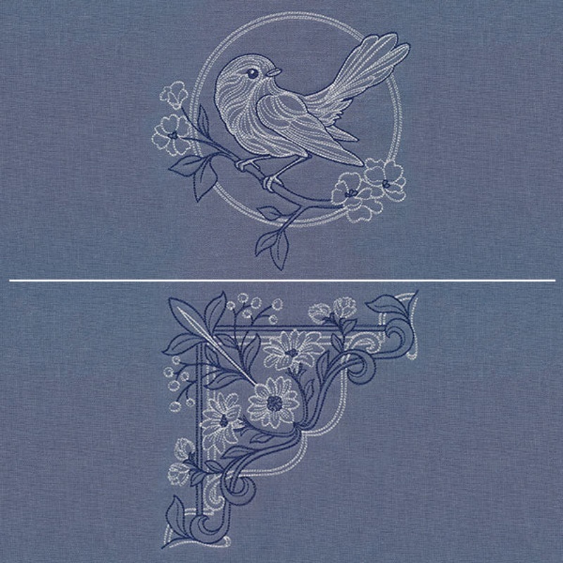 Sparrow & Flowers Pillow Pair|7.8″ x 7.8″ / 198.15mm x 198.12mm|6.85″ x 6.85″ / 174.02mm x 173.99mm|5.85″ x 5.85″ / 148.59mm x 148.59mm|4.85″ x 4.85″ / 123.19mm x 123.19mm|3.85″ x 3.85″ / 97.79mm x 97.79mm|All Sizes
