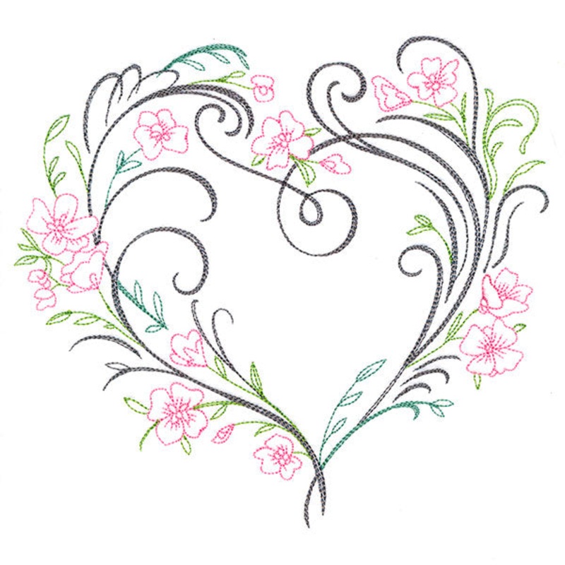 Blooming Calligraphic Heart|6.85″ x 7.61″ / 173.97mm x 193.17mm|5.85″ x 6.5″ / 148.59mm x 165.02mm|4.85″ x 5.38″ / 123.17mm x 136.69mm|3.51″ x 3.9″ / 89.23mm x 99.02mm|All Sizes