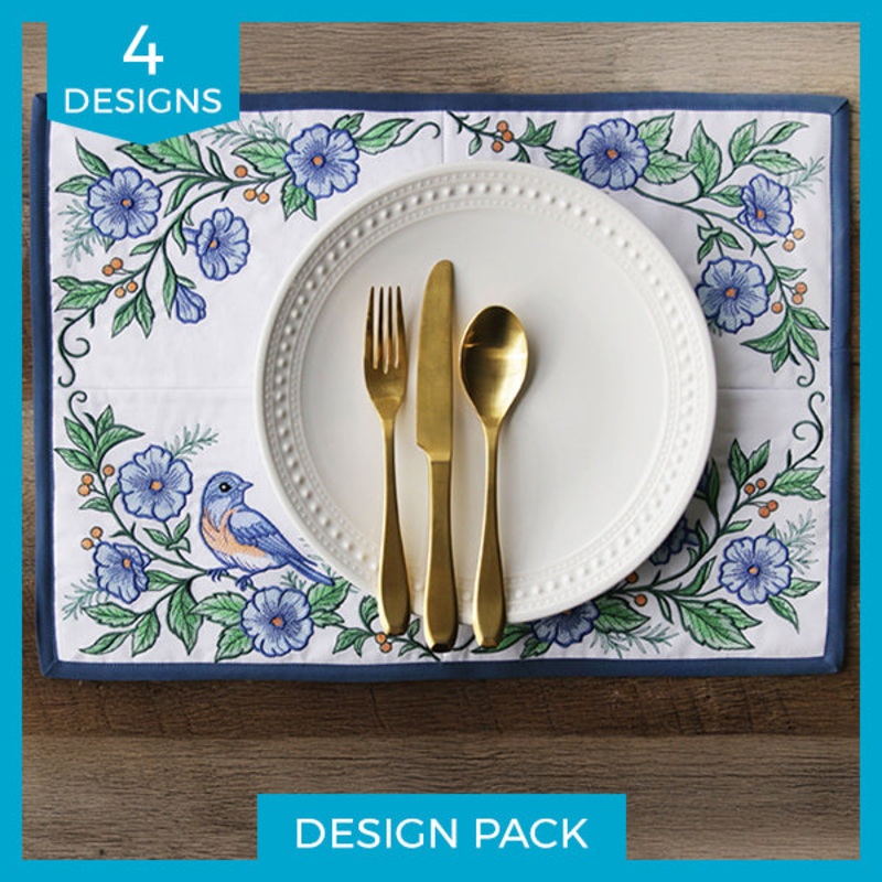 Bluebird & Morning Glory Corners Design Pack