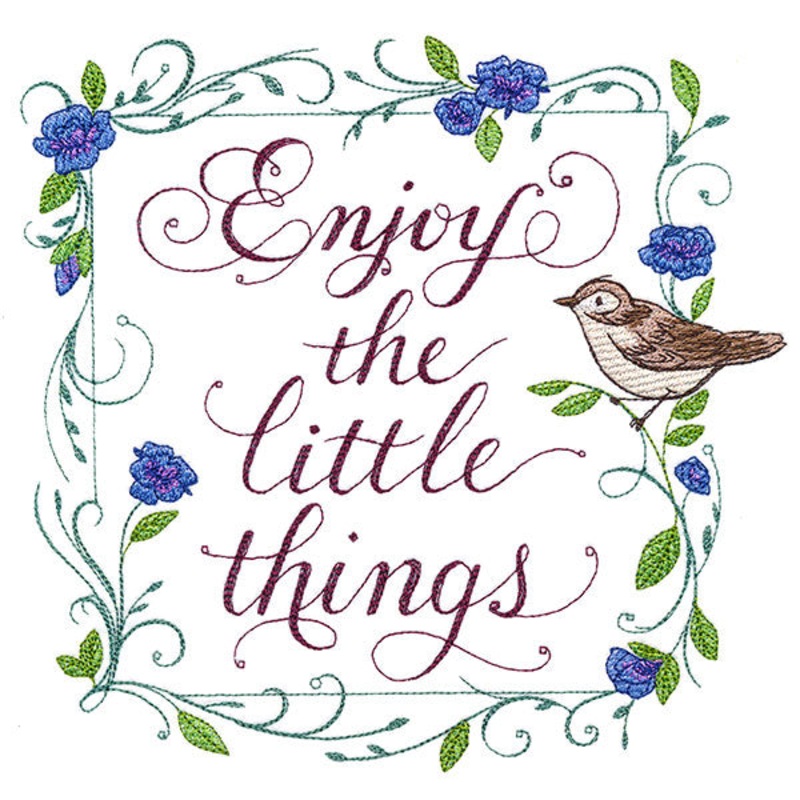 Enjoy the Little Things Sign|7.45″ x 7.8″ / 189.23mm x 198.12mm|6.69″ x 7″ / 169.86mm x 177.82mm|5.86″ x 6.14″ / 148.87mm x 155.83mm|4.86″ x 5.09″ / 123.55mm x 129.28mm|All Sizes