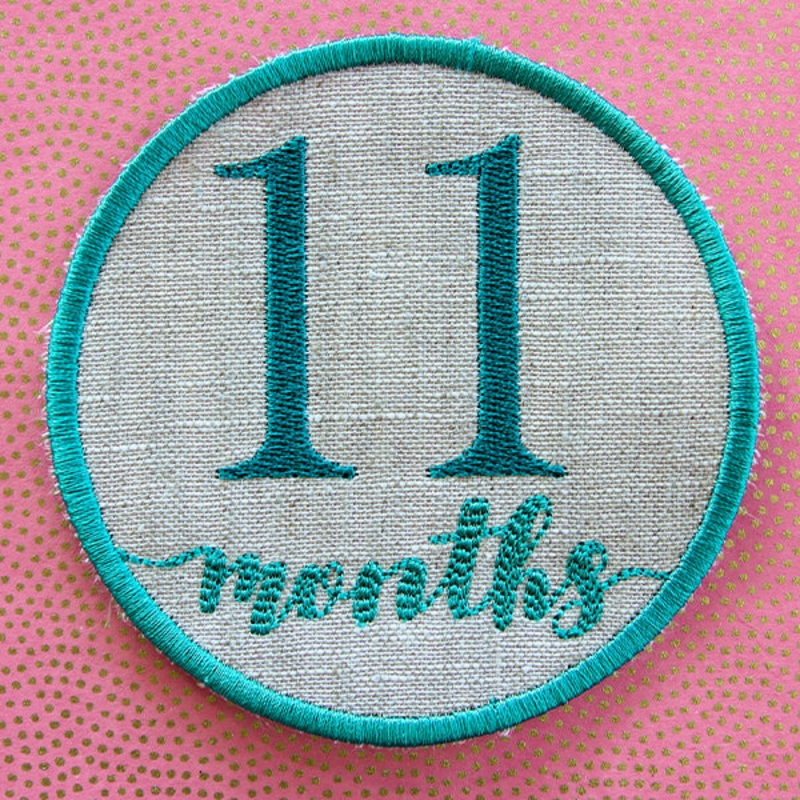 First Year Milestone Marker – Eleven Months (In-the-Hoop)