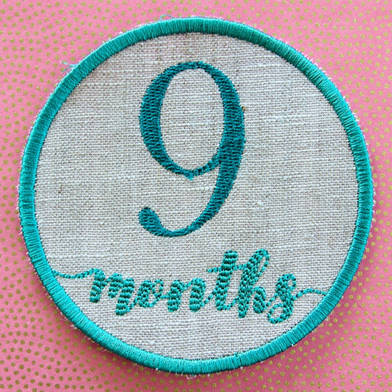 First Year Milestone Marker – Nine Months (In-the-Hoop)