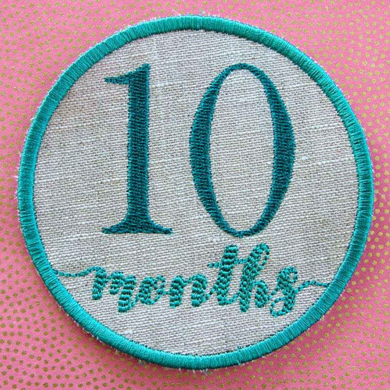 First Year Milestone Marker – Ten Months (In-the-Hoop)