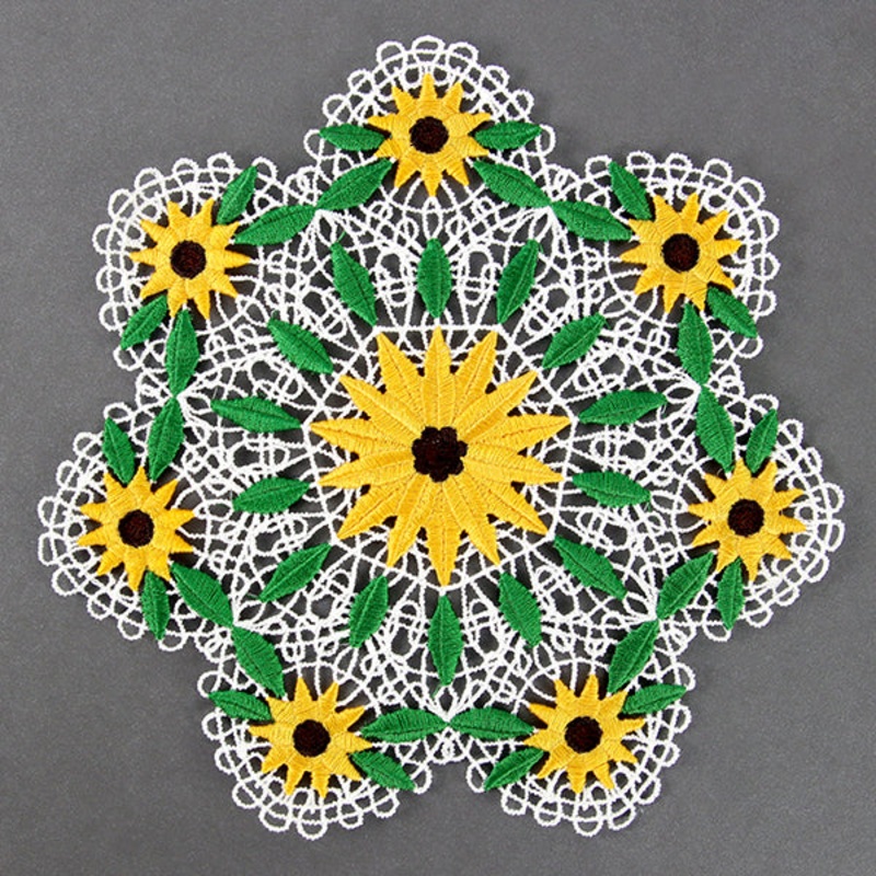 Black Eyed Susan Doily (Battenburg Lace)