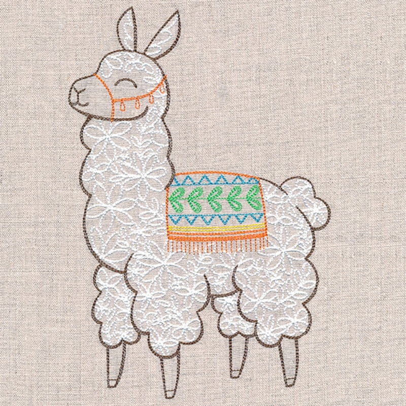 Cheerful Llama in Bloom|9.45″ x 6.21″ / 240.08mm x 157.65mm|8.59″ x 5.64″ / 218.25mm x 143.35mm|7.67″ x 5.04″ / 194.87mm x 127.99mm|6.85″ x 4.5″ / 173.99mm x 114.27mm|3.85″ x 2.53″ / 97.79mm x 64.21mm|All Sizes