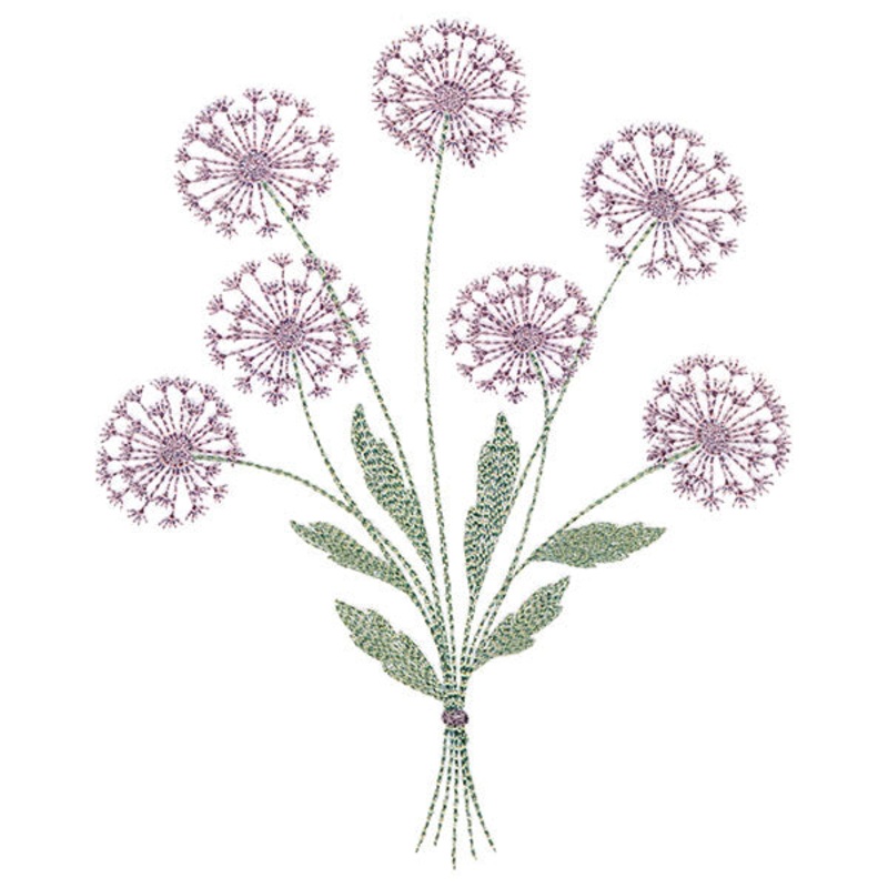 Dainty Dandelion Bouquet|5.85″ x 4.82″ / 148.59mm x 122.52mm|4.85″ x 4″ / 123.19mm x 101.58mm|3.85″ x 3.17″ / 97.79mm x 80.63mm|All Sizes