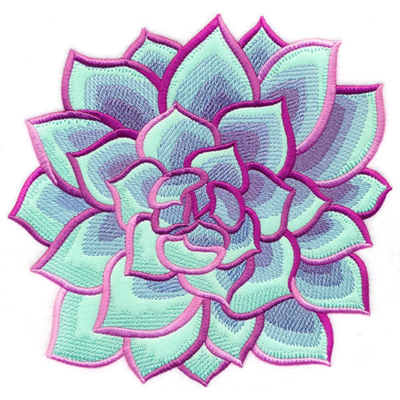 Lively Succulent (Applique)|7.5″ x 7.81″ / 190.5mm x 198.37mm|6.86″ x 7.15″ / 174.29mm x 181.67mm|5.87″ x 6.12″ / 149.19mm x 155.52mm|4.86″ x 5.07″ / 123.49mm x 128.72mm|All Sizes