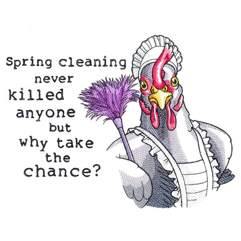 Spring Cleaning Chicken|6.89″ x 8.9″ / 174.95mm x 226.01mm|5.85″ x 7.55″ / 148.67mm x 191.67mm|4.86″ x 6.27″ / 123.54mm x 159.33mm|All Sizes