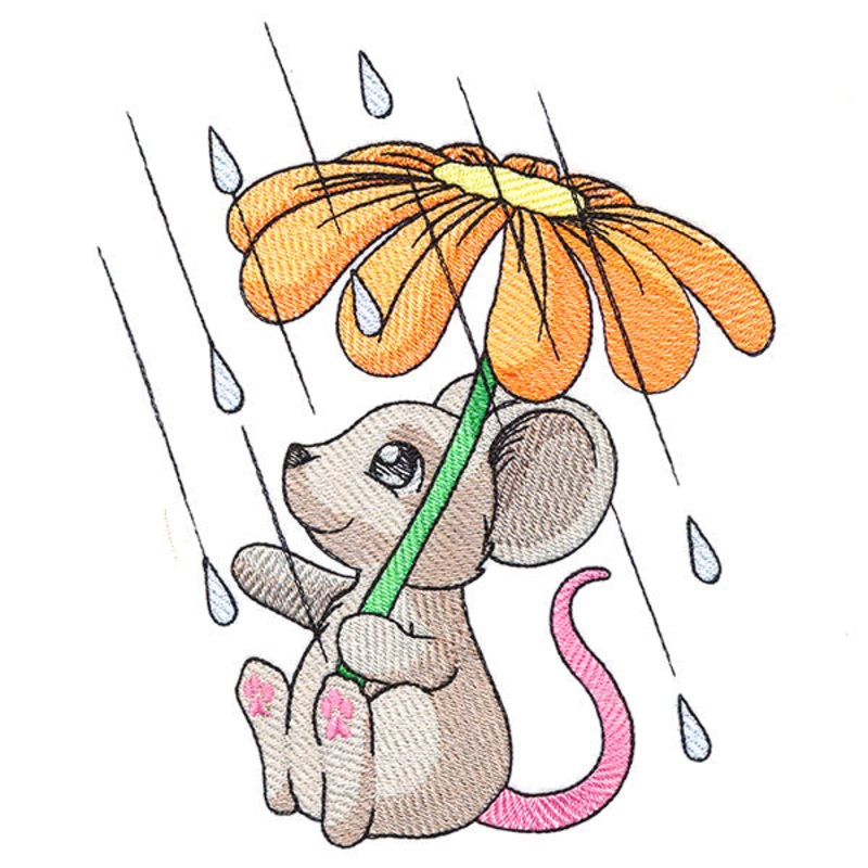 Spring Showers Mouse|7.15″ x 5.85″ / 181.69mm x 148.69mm|5.94″ x 4.86″ / 150.99mm x 123.43mm|3.9″ x 3.19″ / 99.03mm x 81.05mm|All Sizes