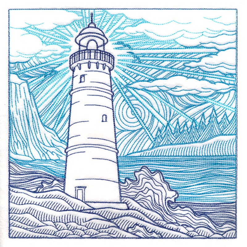 By The Seashore – Lighthouse Etching