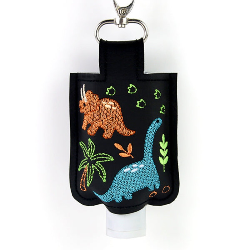 Friendly Dinosaur Pals Hand Sanitizer Keychain (In-the-Hoop)