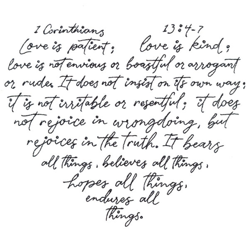 Love is Patient Heart|6.57″ x 7.8″ / 166.89mm x 198.08mm|5.85″ x 6.94″ / 148.59mm x 176.36mm|4.84″ x 5.74″ / 122.85mm x 145.83mm|All Sizes