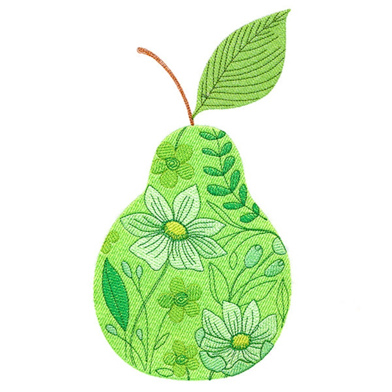 Stitch of Blooms Pear|9.4″ x 4.92″ / 238.76mm x 124.97mm|7.8″ x 4.08″ / 198.09mm x 103.72mm|6.82″ x 3.57″ / 173.35mm x 90.75mm|3.85″ x 2.01″ / 97.77mm x 51.15mm|All Sizes