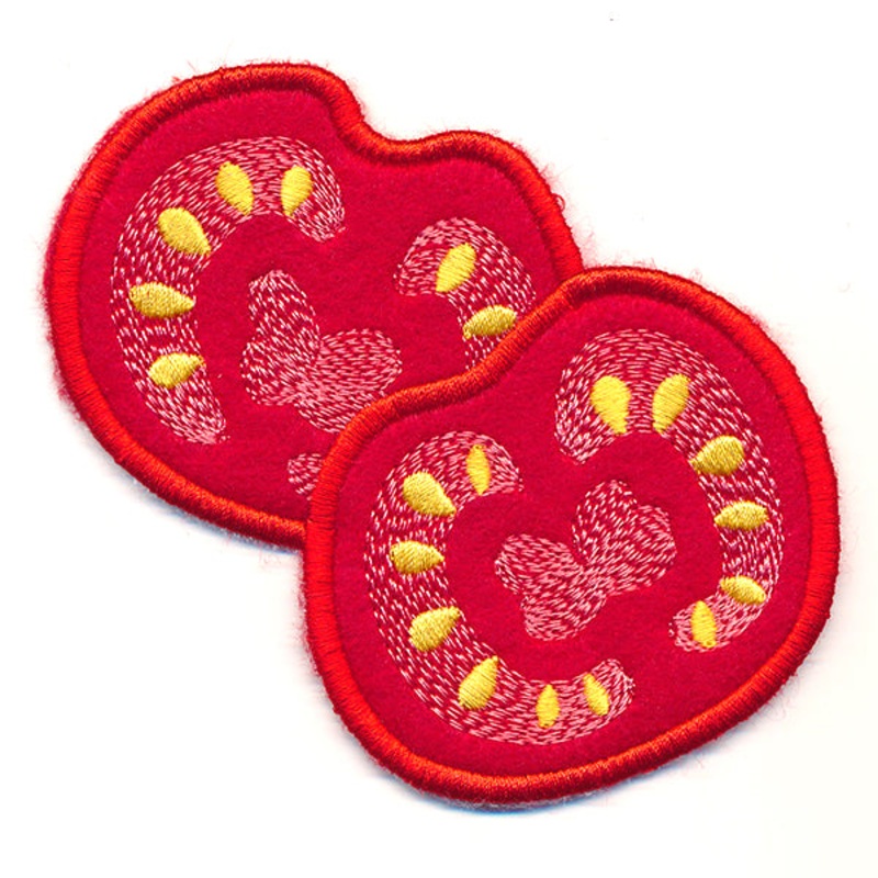 Tomato Slices (In-the-Hoop)|4.2″ x 3.82″ / 106.68mm x 97.03mm|3.34″ x 3.04″ / 84.76mm x 77.1mm|All Sizes