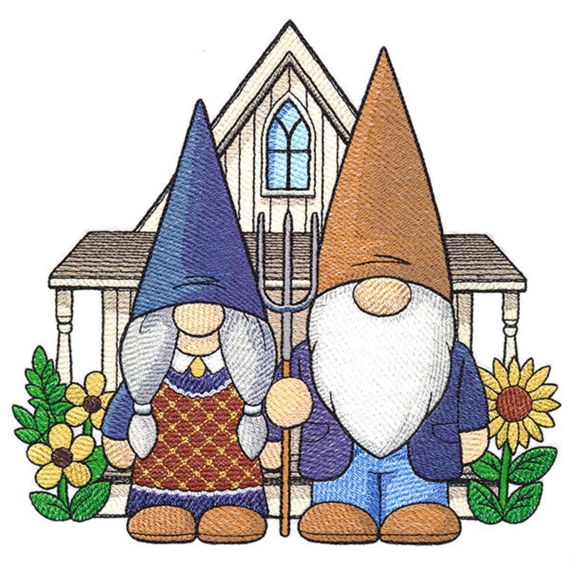 American Gothic Gnomes|7.37″ x 7.79″ / 187.32mm x 197.83mm|6.64″ x 7.01″ / 168.61mm x 178.06mm|5.85″ x 6.17″ / 148.52mm x 156.59mm|4.85″ x 5.12″ / 123.23mm x 129.99mm|All Sizes