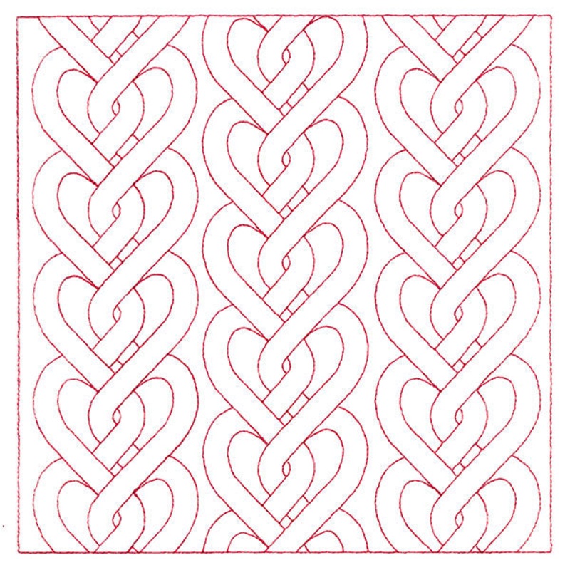 Classic Heart Cabling Square (Double Run)