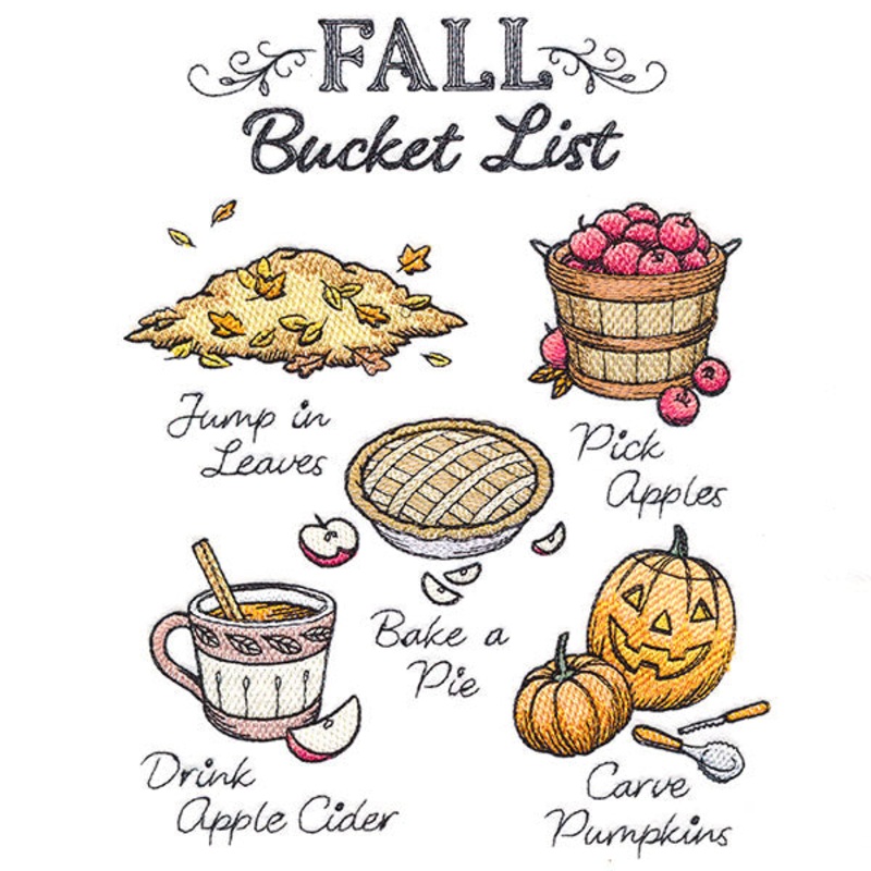 Fall Bucket List|8.93″ x 6.85″ / 226.9mm x 173.99mm|7.63″ x 5.85″ / 193.78mm x 148.59mm|6.33″ x 4.85″ / 160.79mm x 123.29mm|All Sizes