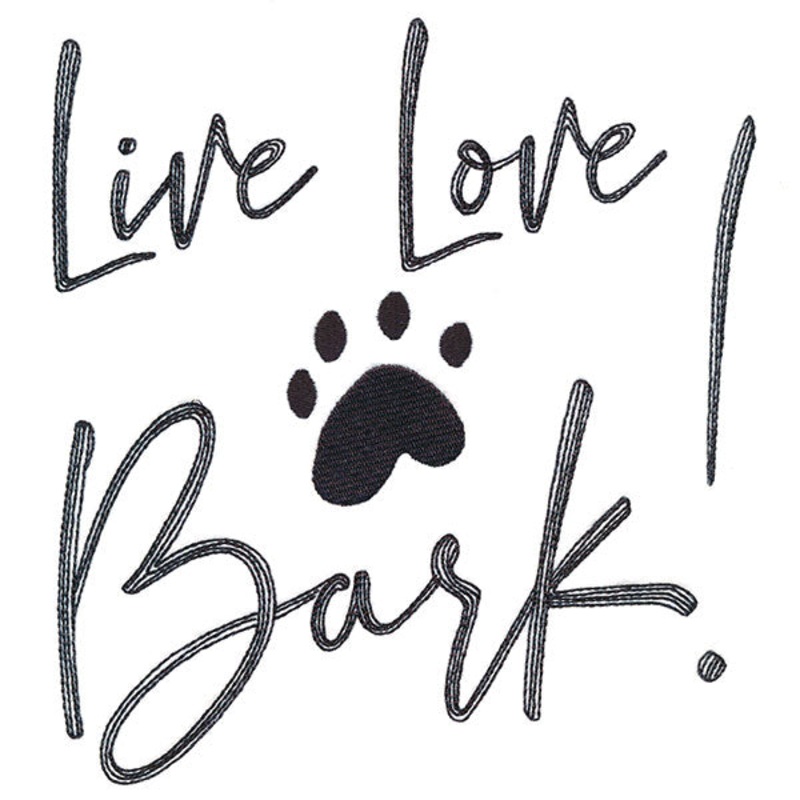 Live Love Bark!|7.8″ x 7.47″ / 198.12mm x 189.68mm|7″ x 6.7″ / 177.8mm x 170.21mm|6.11″ x 5.85″ / 155.19mm x 148.57mm|5.07″ x 4.85″ / 128.66mm x 123.16mm|3.85″ x 3.68″ / 97.79mm x 93.58mm|All Sizes