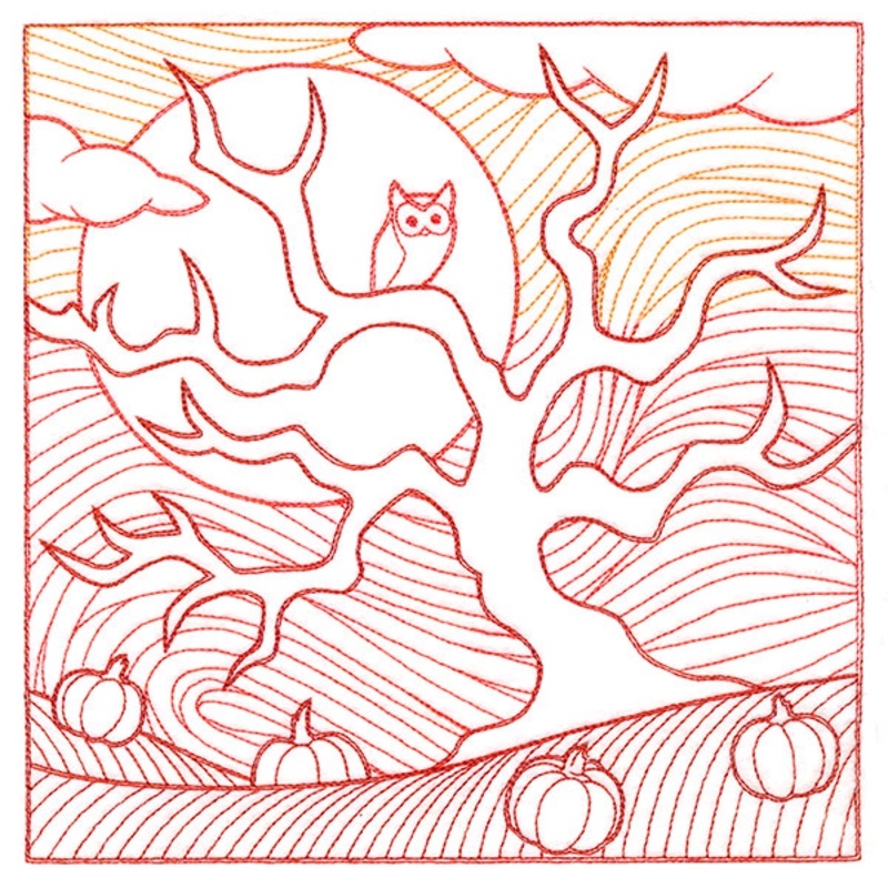 Spooky Evening – Haunted Pumpkin Patch Etching