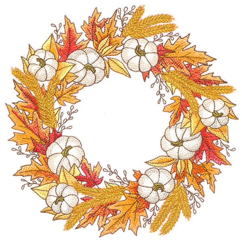 Abundant Harvest Wreath|7.69″ x 7.8″ / 195.27mm x 198.12mm|6.85″ x 6.95″ / 173.99mm x 176.53mm|5.85″ x 5.94″ / 148.59mm x 150.76mm|4.85″ x 4.92″ / 123.19mm x 124.98mm|All Sizes