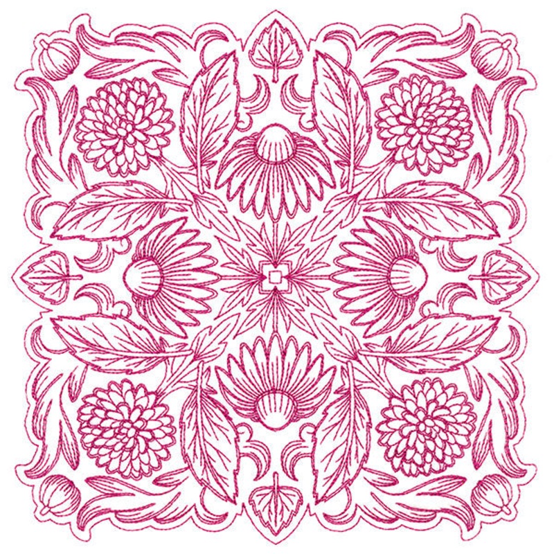 Blissful Coneflower Kaleidoscope Square